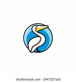 ilustración de la plantilla de logotipo del icono del vector Pelican de heron
