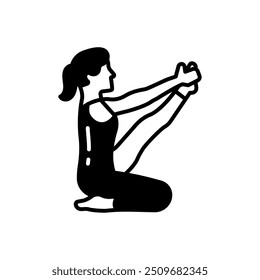 Heron Pose Glyph Icon, Vector illustration