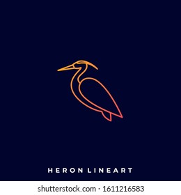 Heron Pose Illustration Vector Template. Suitable for Creative Industry, Multimedia, entertainment, Educations, Shop, and any related business