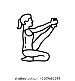 Icono de contorno de pose de garza, Ilustración vectorial