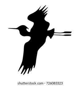 Heron silhouette. Vector illustration.