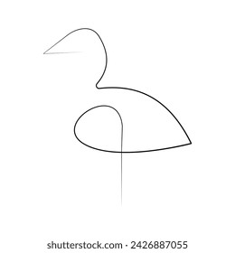 Heron single continuous one line out line vector art  drawing  and tattoo design on white background
