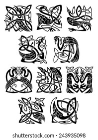 Celtic Knot Patterns Animals Set Vector Stock Vector (Royalty Free ...