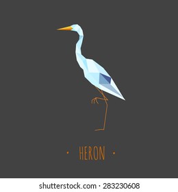 Heron stylized triangle polygonal model