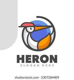 Heron symbol mascot logo design