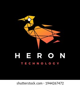Geometrisches polygonales Logo, Vektorsymbol der Herontechnologie