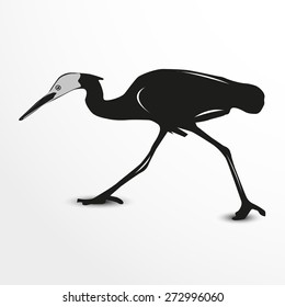 Heron. Vector illustration. Animal collection.
