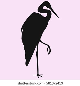 Heron Vector Silhouette Isolated