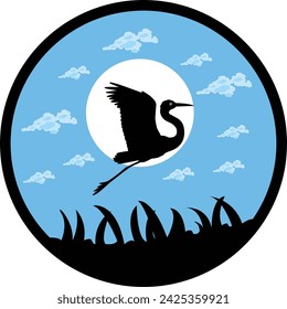 Heron vector t shirt design