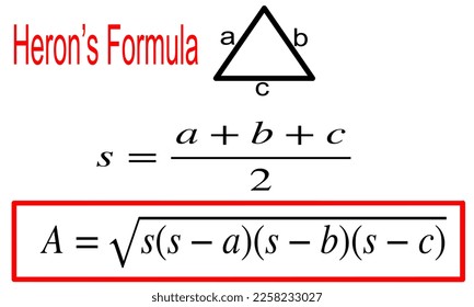 heronische Formel in mathematischer Vektorgrafik , Dreiecksbereich 