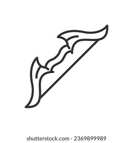 Arco de héroe, icono lineal. Línea con trazo editable