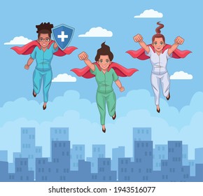 heros doctors staff flying characters