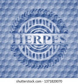 Herpes blue hexagon badge.