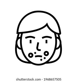 herpes disease line icon vector. herpes disease sign. isolated contour symbol black illustration