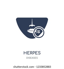 Herpes icon. Herpes filled symbol design from Diseases collection. Simple element vector illustration on white background