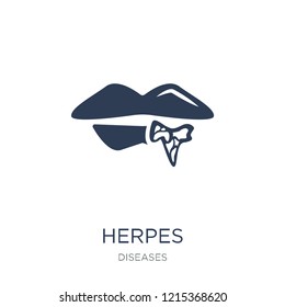 Herpes icon. Trendy flat vector Herpes icon on white background from Diseases collection, vector illustration can be use for web and mobile, eps10