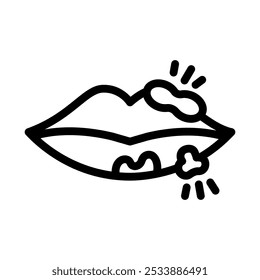 ícone de linha do herpes ilustração gráfico vetorial. Elemento simples ilustração vetor gráfico, adequado para aplicativo, sites e apresentações isolados no fundo branco