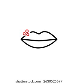 Herpes of the lips vector icon