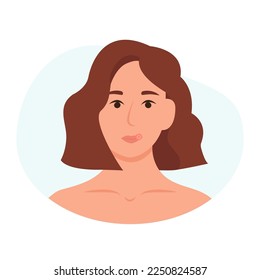 Herpes on the lip of a young woman. Inflammation of the lips. Skin care and health problems concept. Vector illustration
