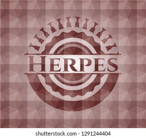 Herpes red geometric badge. Seamless.