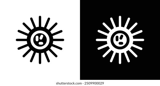 Herpes virus icon Black line art vector logo set