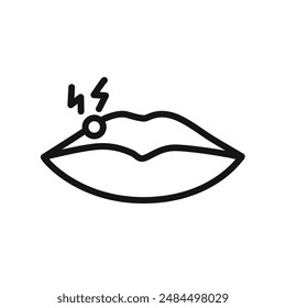 Icono de virus herpes Vector lineal gráfico signo