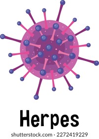 Herpes virus with text illustration