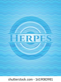 Herpes water wave style emblem. Vector Illustration. Detailed.