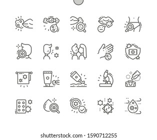 Herpes Well-crafted Pixel Perfect Vector Thin Line Icons 30 2x Grid for Web Graphics and Apps. Simple Minimal Pictogram