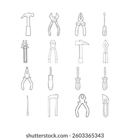 Herramientas element tools outline vector