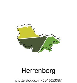 Plantilla de diseño de vectores de mapas mundiales de Herrenberg, estilo gráfico aislado en fondo blanco, adecuado para su empresa