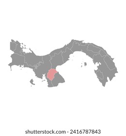 Herrera Province map, administrative division of Panama. Vector illustration.