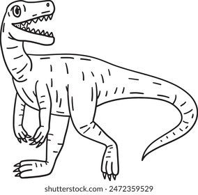 Herrerasaurus Dinosaur Isolated Coloring Page 