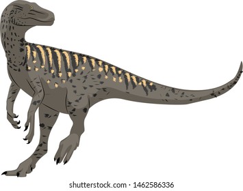 Herrerasaurus, illustration, vector on white background.