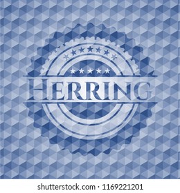 Herring blue polygonal emblem.