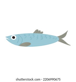 Herring. Fish. Flat vector icon. Illustration on white background.