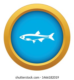 Herring fish icon blue vector isolated on white background for any design