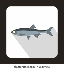 Herring fish icon in flat style on a white background