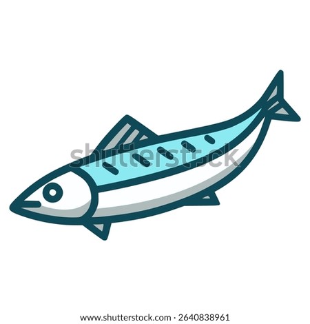 herring fish wild animal sea ocean flat color vector illustration template design
