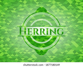 Herring green emblem with mosaic background. Vector Illustration. Detailed. 