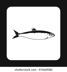 Herring icon in simple style isolated on white background. Inhabitants aquatic environment symbol
