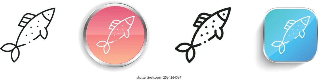 herring icon. Thin Linear, Regular and Button Style Design Isolated On White Background