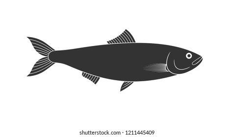 Herring logo.  Isolated herring on white background. EPS 10. Vector illustration