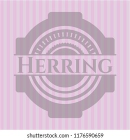Herring realistic pink emblem
