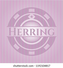 Herring realistic pink emblem