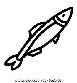 Herring store icon outline vector. Fish seafood. Japanese fishing