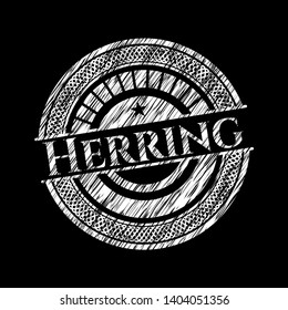 Herring written with chalkboard texture. Vector Illustration. Detailed.
