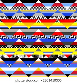 Herringbone aztec pattern. Seamless quilting design background. Vector image