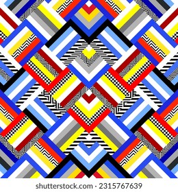 Herringbone aztec pattern. Seamless quilting design background. Vector image