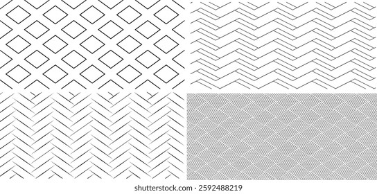 herringbone Block on ground vector, Broken tiles mosaic pattern.